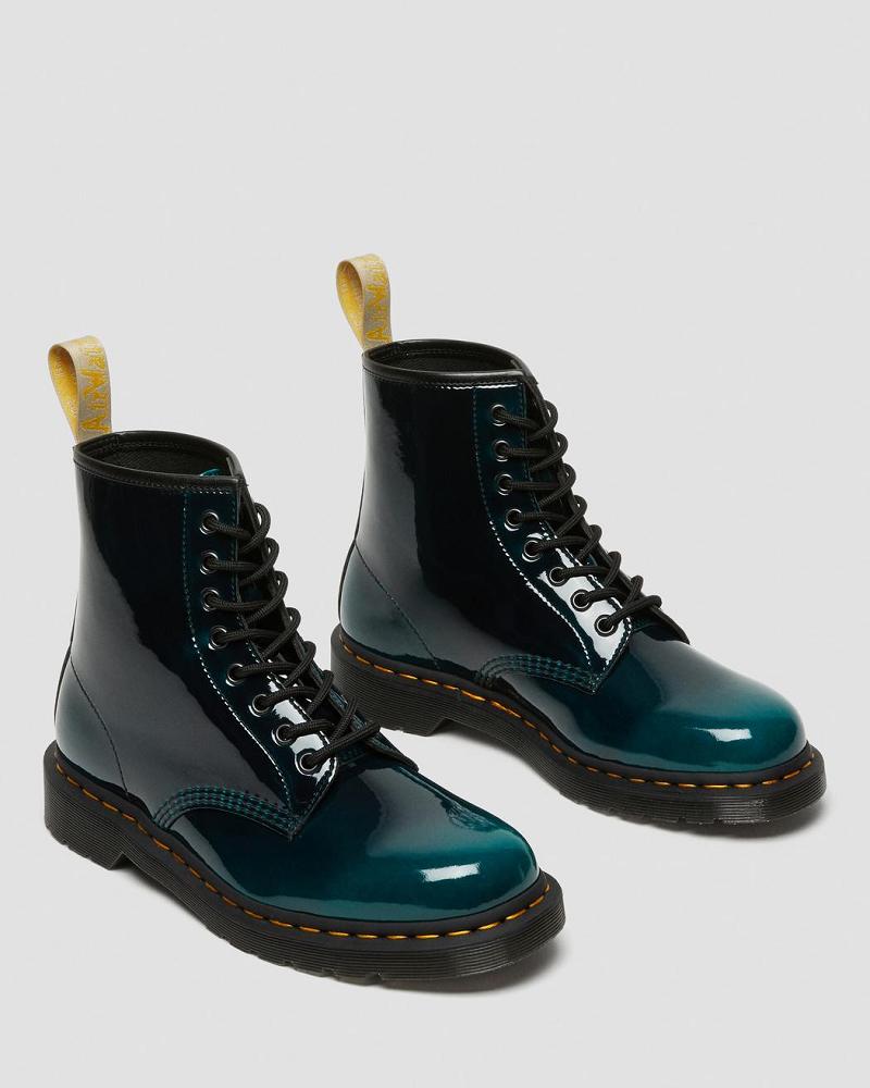 Dr Martens Vegan 1460 Gloss Snørestøvler Dame Sort | DK 222NWY